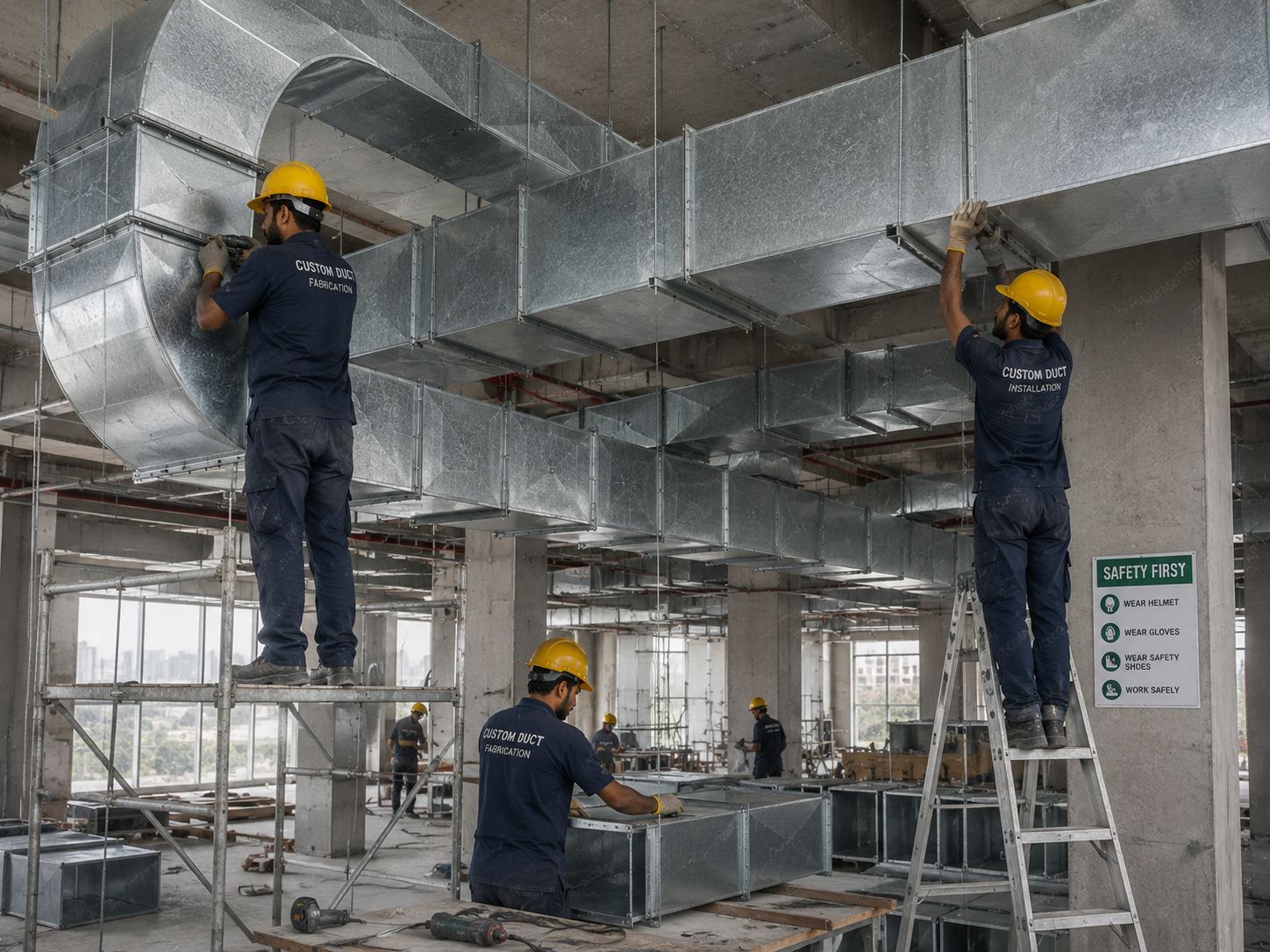 GI duct fabrication industrial metal ductwork