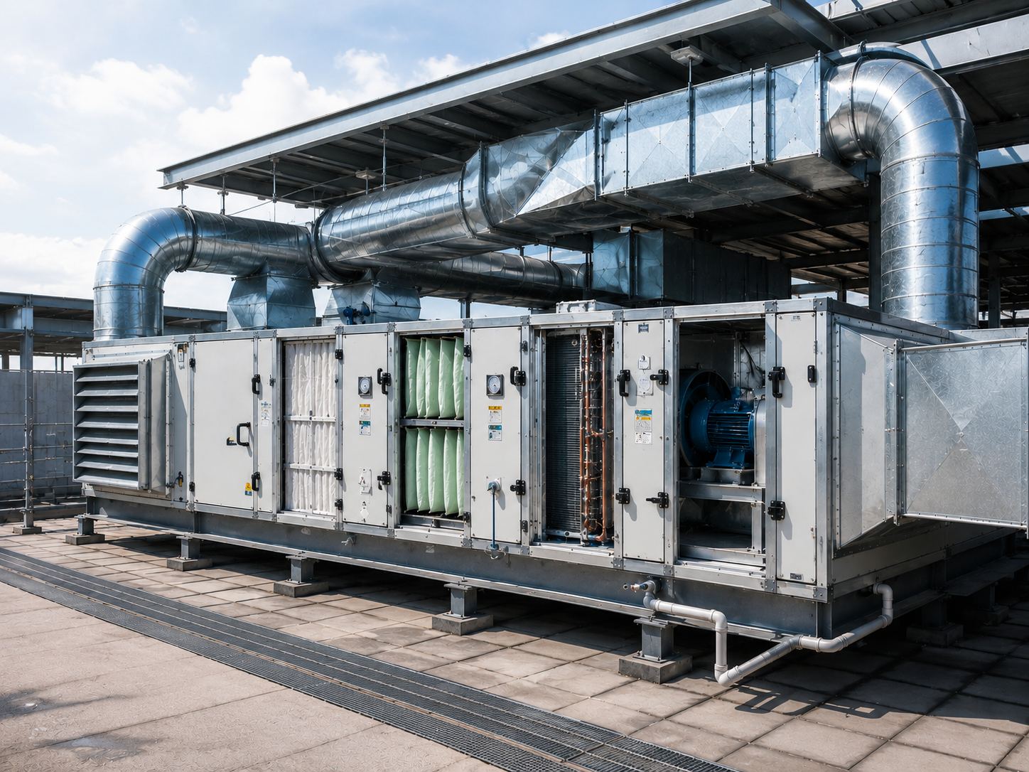 Mechanical fresh air ventilation system and air handling unit